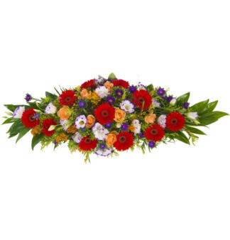  סידור פרחים אדום כתום– סידור פרחים חגיגי בצבעים חמים - פרחי עירית, משלוחי פרחים וחנויות פרחים בתפוצה ארצית