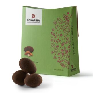 פרליטס ירוק- פניני שוקולד מריר ושקדים - דה קרינה