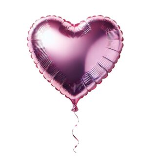 בלון לב ורוד חלק