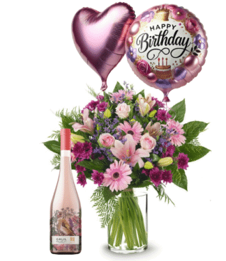 נוף ילדות עם מיקס בלונים ויין רוזה